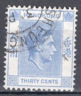 Hong Kong 1938 George VI A Single 30 Cent Stamp From The Definitive Set In Fine Used - Oblitérés