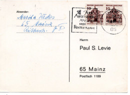 69440 - Bund - 1966 - 10Pfg Kl.Bauten Waag Paar A OrtsKte MAINZ - ... - Covers & Documents