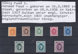 ÄGYPTEN - EGYPT - EGYPTIAN -REGIERENDE MONARCHIE - KÖNIG FUAD PORTRÄT 1923 FALZ - M.H. - Unused Stamps