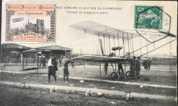 MARNE  -  BETHENY  -  Grande Semaine D'Aviation De Champagne    Cachet BETHENY-AVIATION  -  29/08/1909 - Bétheny