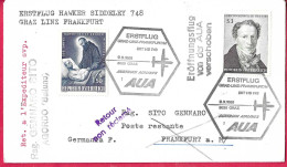 AUSTRIA - ERSTFLUG AUA  MIT  HS 748 - FROM GRAZ/LINZ/FRANKFURT *9.5.1966* ON  COVER - Eerste Vluchten