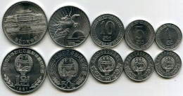Korea N. Set 5 Coins 1 - 5 - 10 - 50 Chon  And 1 Won 1959 - 1987. High Grade - Korea (Noord)