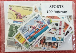 SPORTS Lot De 100 Timbres Tous Différents Neufs Et Oblitérés. - Autres & Non Classés