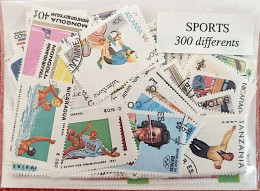 SPORTS Lot De 300 Timbres Tous Différents Neufs Et Oblitérés. - Andere & Zonder Classificatie