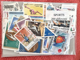 SPORTS Lot De 200 Timbres Tous Différents Neufs Et Oblitérés. - Andere & Zonder Classificatie