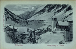 Clair De Lune CPA Göschenen Kanton Uri, Teilansicht, Kirche, Winter, Gotthardbahn - Göschenen