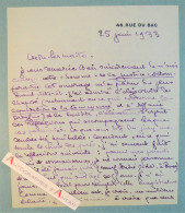 ● L.A.S 1933 François PORCHE à Maurice Garçon - Affaire DREYFUS La Commune Justice Contemporaine André Gide - Lettre - Escritores