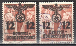 Poland Generalgouvernement - 1940  Surcharged & Overprinted - Mi.33I,II - Used - Gouvernement Général