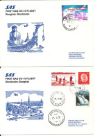 Sweden - Thailand SAS First DC-10 Flight Stockholm - Bangkok 18-1-1986 And Return 19-1-1986 2 Covers - Covers & Documents