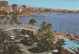 CPA  - PASEO MARITIMO, PALMA DE MALLORCA, STREET, SEA, CARS, PALMS, BUILDINGS - SPAIN - Palma De Mallorca