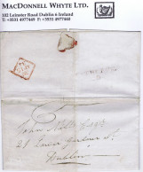 Ireland Wicklow 1834 Letter To Dublin At "5" With RATHDRUM/29 Town Mileage Mark In Red - Prephilately