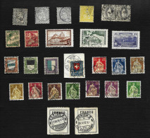 SWITZERLAND, LOT OF 27 OLD STAMPS , VARIOUS PERIODS . - Collections