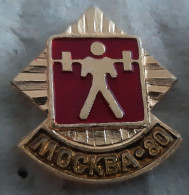Weightlifting Olympic Games Moscow 1980 Pin - Weightlifting