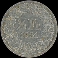 LaZooRo: Switzerland 1/2 Franc 1921 VF / XF - Silver - 1/2 Franken