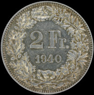 LaZooRo: Switzerland 2 Francs 1940 XF / UNC - Silver - 2 Franken