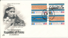 Palau FDC 10-3-1983 Set Of 4 Inauguration Of Palau Postal Service With Cachet - Palau