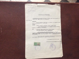 TIMBRE FISCAL SUR DOCUMENT Certificat De Notification  *300 Francs  CASABLANCA  Mai 1961 - Segnatasse