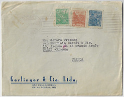 Brazil 1952 Gerlinger & Comp Cover From São Paulo To Paris France 3 Netinha Stamp Electronic Sorting Mark Transorma HA - Covers & Documents