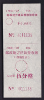 CHINA CHINE CINA  SICHUAN  ADDED CHARGE LABEL (ACL) 0.05 YUAN - Other & Unclassified