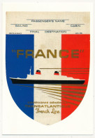 CPM - Paquebot "FRANCE" Cie Générale Transatlantique - Reproduction D'une étiquette De Voyage - Steamers