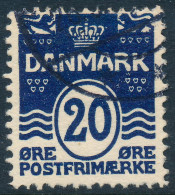 Denmark Danemark Danmark 1912: 20ø Black-blue Shade, Fine Used (DCDK00379) - Usado