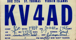 CARTE QSL.. VIRGIN ISLAND..K V 4 A D ..1963 - Radio