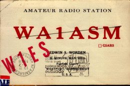 CARTE QSL.. AMATEUR RADIO STATION  W A 1 A S M ..1968 - Radio