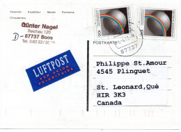 69459 - Bund - 1995 - 2@100Pfg Klimakonferenz A Fernschach-LpKte BOOS -> St Leonard, PQ (Canada) - Storia Postale