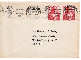 69463 - Bund - 1957 - 2@20Pfg Paul Gerhardt A Bf DUESSELDORF - .... -> Trenton, NJ (USA) - Cartas & Documentos