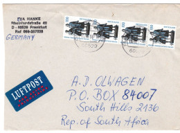 69466 - Bund - 1998 - 4@100Pfg SWK A LpBf FRANKFURT -> Suedafrika - Lettres & Documents