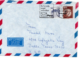 69475 - Bund - 1981 - 100Pfg I&T MiF A LpBf HAMBURG - ... -> Dallas, TX (USA) - Covers & Documents