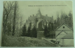 CPA 28 - COURTALAIN - Château De Courtalain - Vue Prise De L'Avenue De La Gare - TB PLAN EDIFICE + Maison 1er Plan - Courtalain