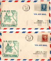 (R120) SCOTT # 948 A & B - Seattle Wash - Via Air Mail Route 95 - Honolulu Hawaii - Brooklyn N.Y. 1948. - Covers & Documents