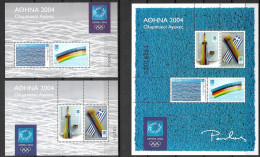 GREECE 2004 Athen's 2004 : Modern Art 3 MNH Sheets Hellas F 38 / 40 - Blocs-feuillets