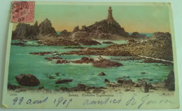 CPA ROYAUME UNI - ILE DE JERSEY - JERSEY - Corbière Lighthouse - TB PLAN PHARE Rochers Mer - La Corbiere