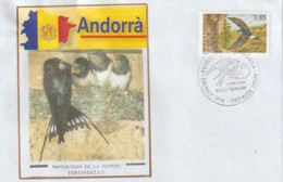 ANDORRA. L'hirondelle En Andorre. FDC 1997 - Rondini