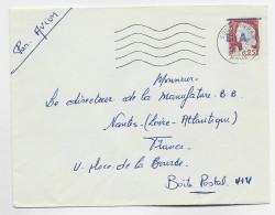 FRANCE DECARIS 25C SURCHARGE E.A. VIOLETTE LETTRE MEC SOUK AHRAS 3.12.1962 BONE - Lettres & Documents