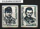 POLAND SOLIDARNOSC SOLIDARITY WW2 AK UNDERGROUND RESISTANCE HOME ARMY LEADERS PIWNIK DEKUTOWSKI BLACK ON WHITE IMPERF - Solidarnosc-Vignetten