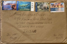 AUSTRALIA 2023, COVER USED TO INDIA, INTERNATIONAL POST, MORETON BAY, MARIA ISLAND, PLATYPUS & ECHIDNA ANIMAL, FISH, NAT - Brieven En Documenten