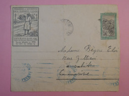 BZ16  MADAGASCAR  BELLE  LETTRE  RR   ENTIER  1920  TANANARIVE +CACHET BLEU    +AFF. INTERESSANT ++ - Covers & Documents