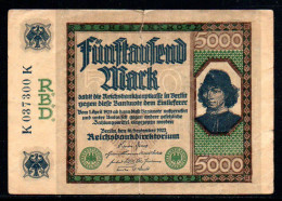 481-Allemagne 5000m 1922 K037K Déchiré En Haut - 5.000 Mark