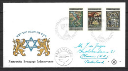 SURINAM. N°483-5 De 1968 Sur Enveloppe 1er Jour (FDC). Synagogue. - Moskeeën En Synagogen