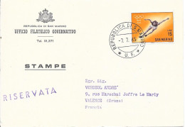 1965 - REPUBLICA DI SAN MARINO - UFFICIO FILATELICO GOVERNATIVO - (Timbre TOKYO 1964  J.O) - Storia Postale