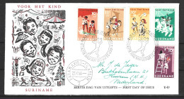 SURINAM. N°445-9 De 1966 Sur Enveloppe 1er Jour (FDC). Jeux D'enfants. - Sin Clasificación