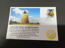 (30-8-2023) 3 T 39 - NEW - Cover With 2007 Big Pineapples 2007 Stamp (Aussie Big Things) (with Picture Of Coin) - Dollar