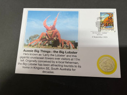 (30-8-2023) 3 T 39 - NEW - Cover With 2007 Big Lobster 2007 Stamp (Aussie Big Things) (with Picture Of Coin) - Dollar