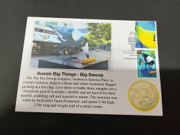 (30-8-2023) 3 T 39 - NEW - Cover With Big Swoop 2023 Stamp In Canberra ACT (Aussie Big Things) (with Picture Of Coin) - Dollar