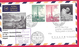 GERMANY - FIRST FLIGHT LUFTHANSA LH194/195 FROM FRANKFURT/ BUDAPEST *26.8.67* ON OFFICIAL VATICANO'S COVER - First Flight Covers