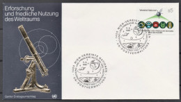 Nations Unies - Vienne - 1982 FDC - Espace - Télescope - Dessin Pascal Fessler - Autres & Non Classés