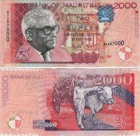 MAURITIUS       2000 Rupees       P-55       1999       AUNC-  [SEE SCAN] - Mauritius